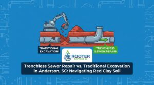 Trenchless Sewer Repair vs. Traditional Excavation in Anderson, SC: Navigating Red Clay Soil — featured image